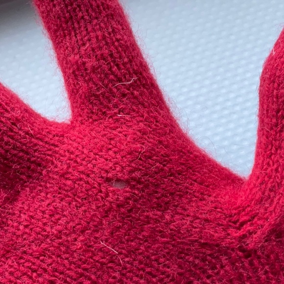 NWOT Lauren Ralph Lauren / Wool Mix / Gloves / Bright Red - Picture 8 of 9